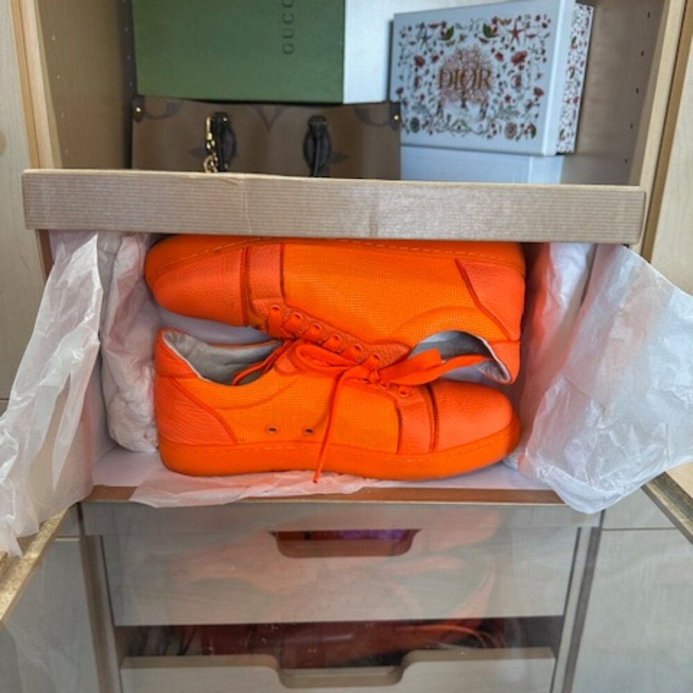 Christian Louboutin Size 38 Orange Sneakers